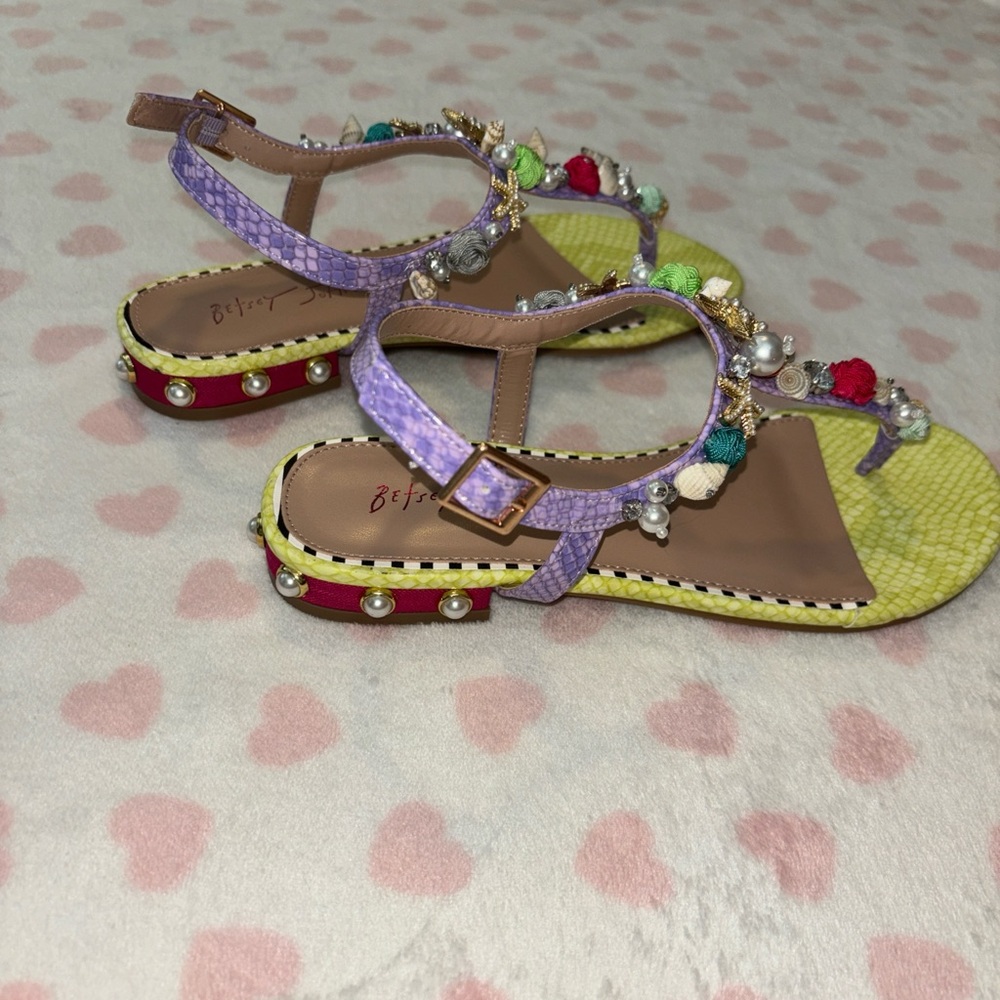 Betsey Johnson Rhianna Sandal seashell size 7 NWOB - Picture 4 of 6